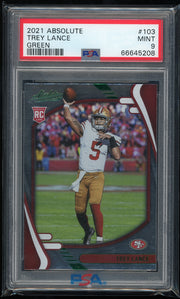 2021 Panini Absolute #103 Trey Lance Green PSA 9