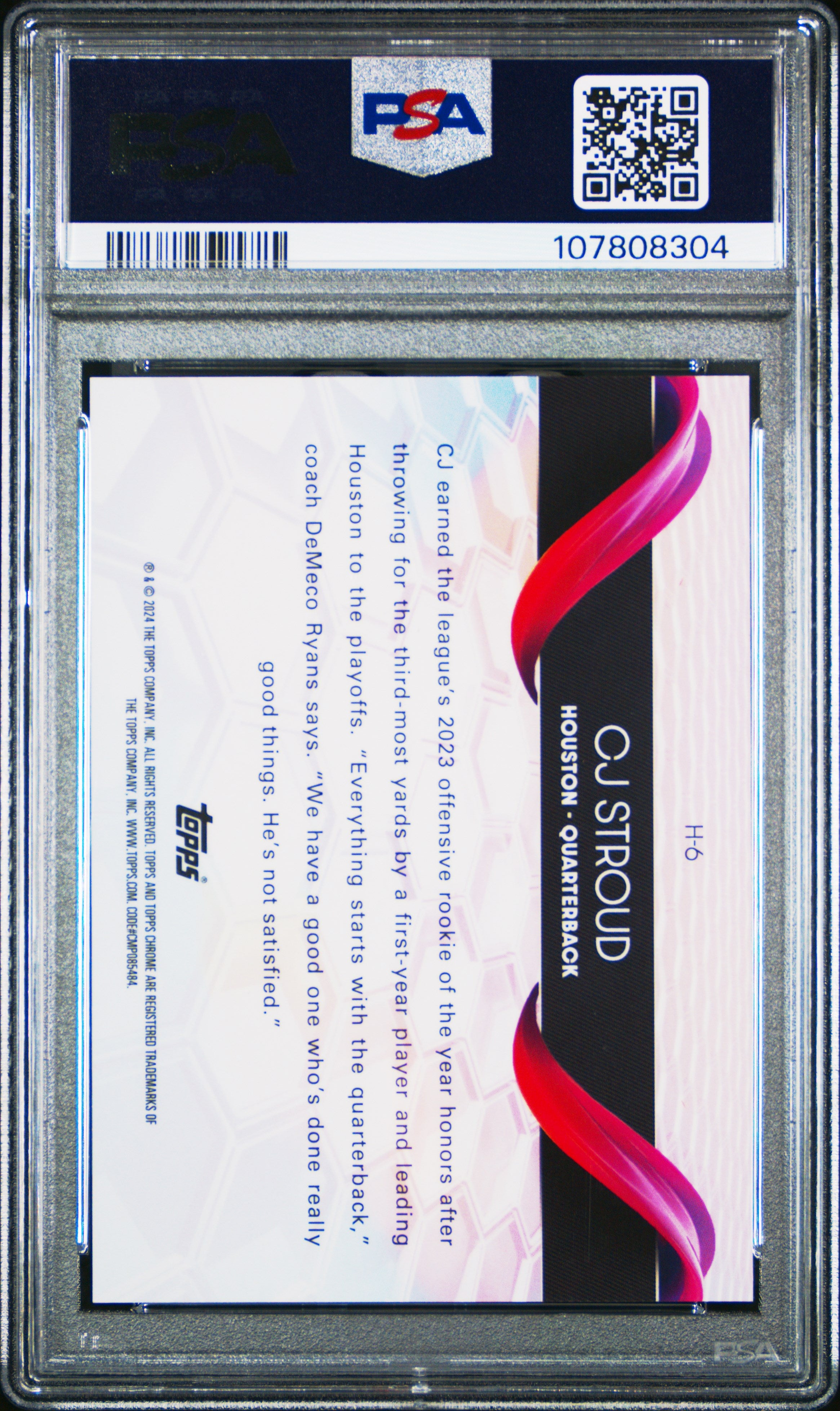 2024 Topps Chrome Helix #H6 Cj Stroud PSA 10 Football