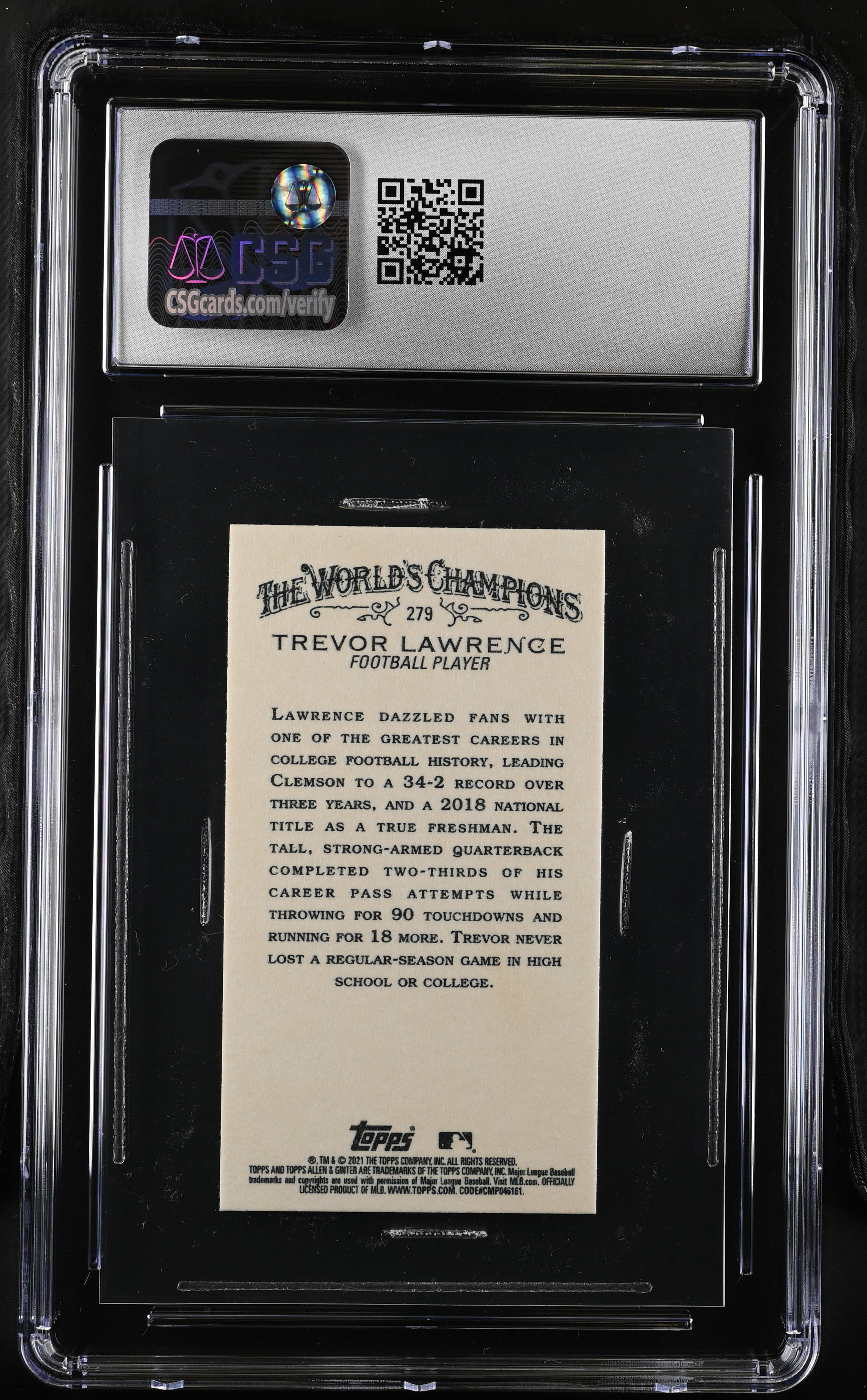 2021 Allen & Ginter #279 Trevor Lawrence Mini CGC 10 Football Baseball