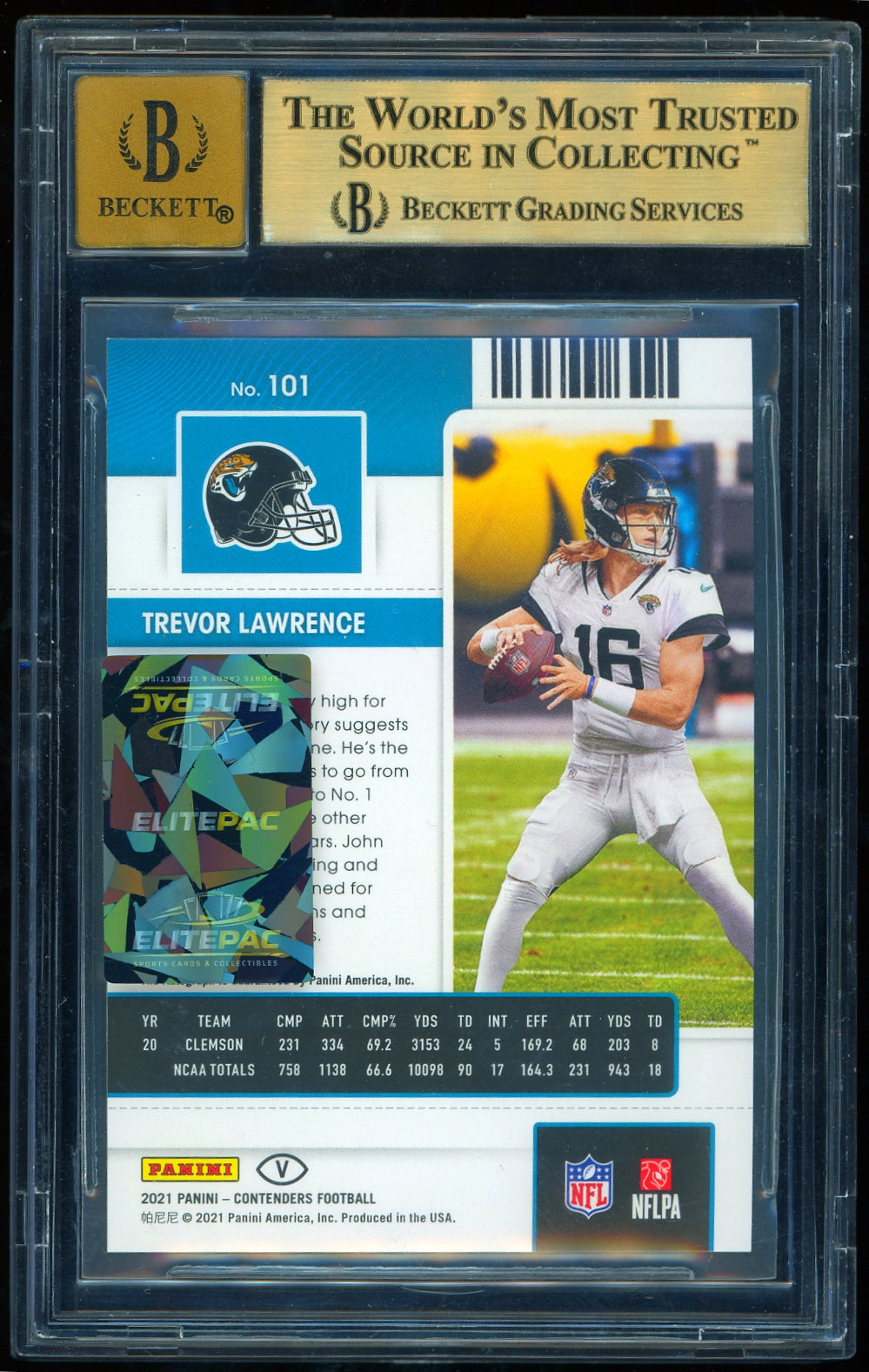 2021 Panini Contenders Red Zone #101B Trevor Lawrence AU VAR BGS 9.5 Football