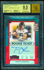 2021 Panini Contenders Red Zone #101B Trevor Lawrence AU VAR BGS 9.5 Football
