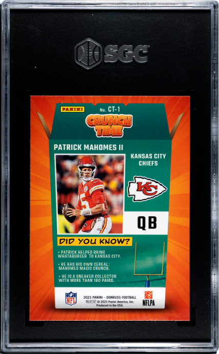 2023 Donruss #CT-1 Patrick Mahomes II Crunch Time SGC 9 Football