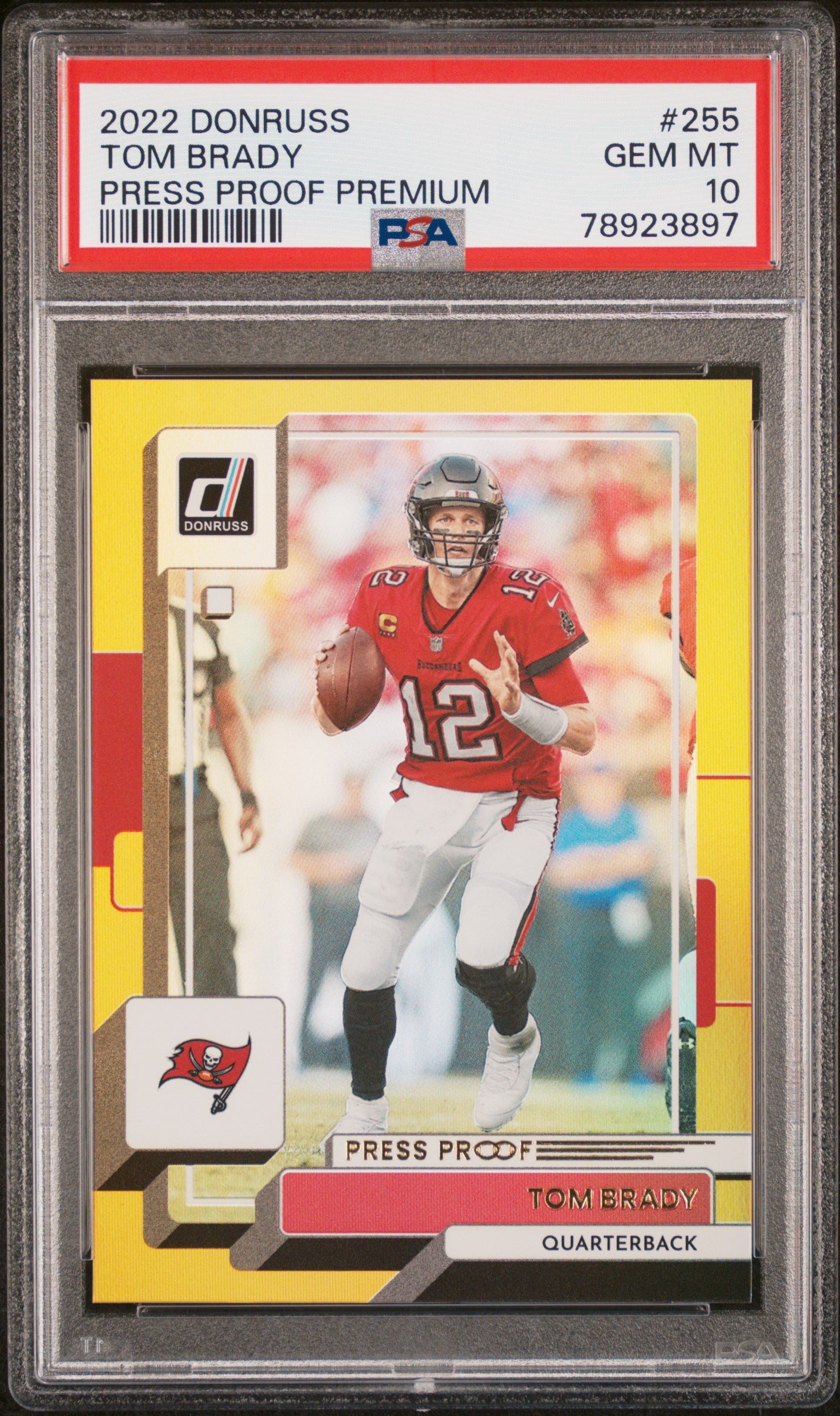 2022 Panini Donruss #255 Tom Brady Press Proof Premium PSA 10 Football