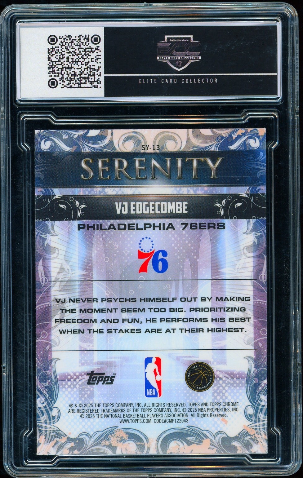 2025-26 Topps Chrome #SY-13 VJ Edgecombe Serenity basketball