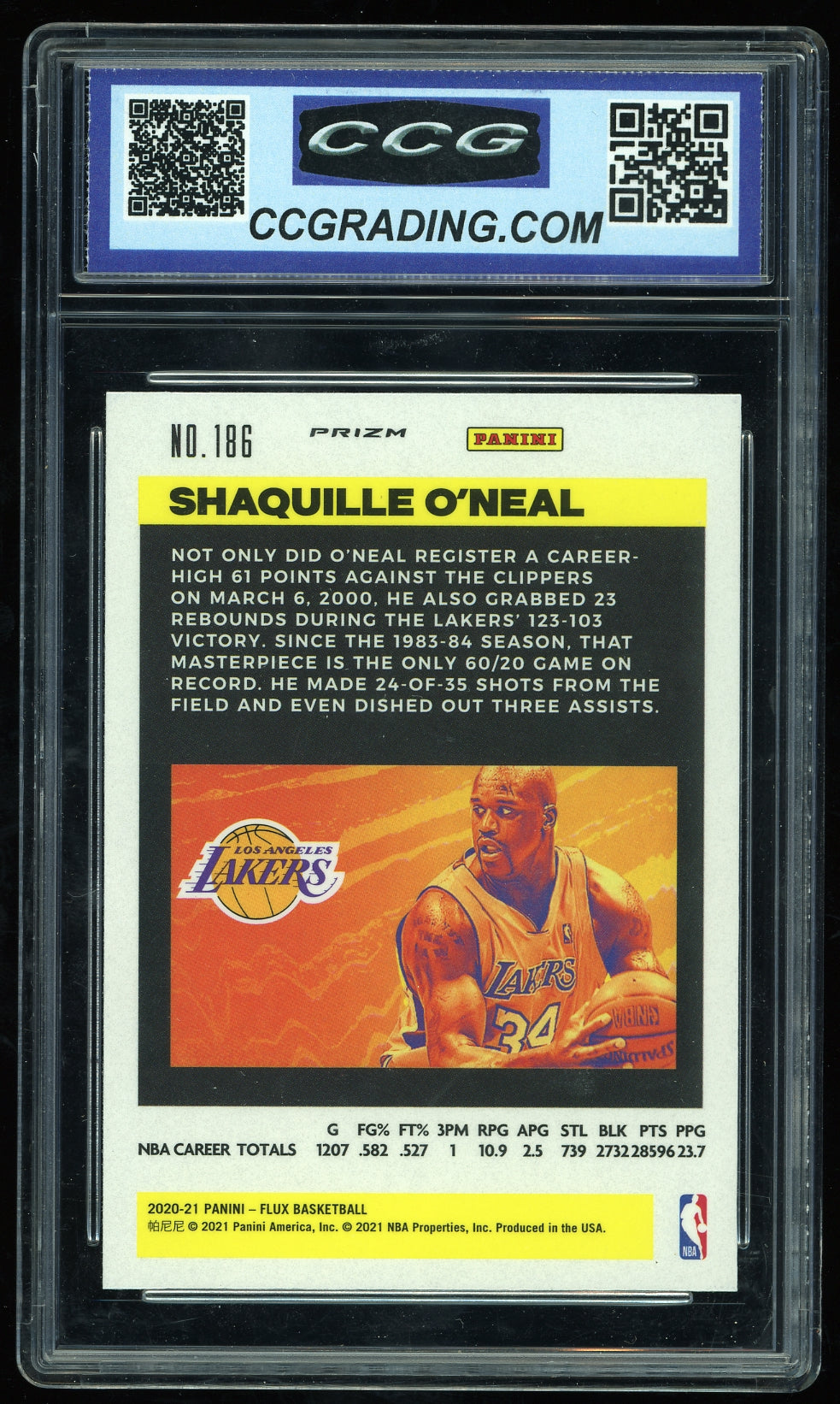 2020-21 Panini Flux #186 Shaquille O'Neal Silver basketball