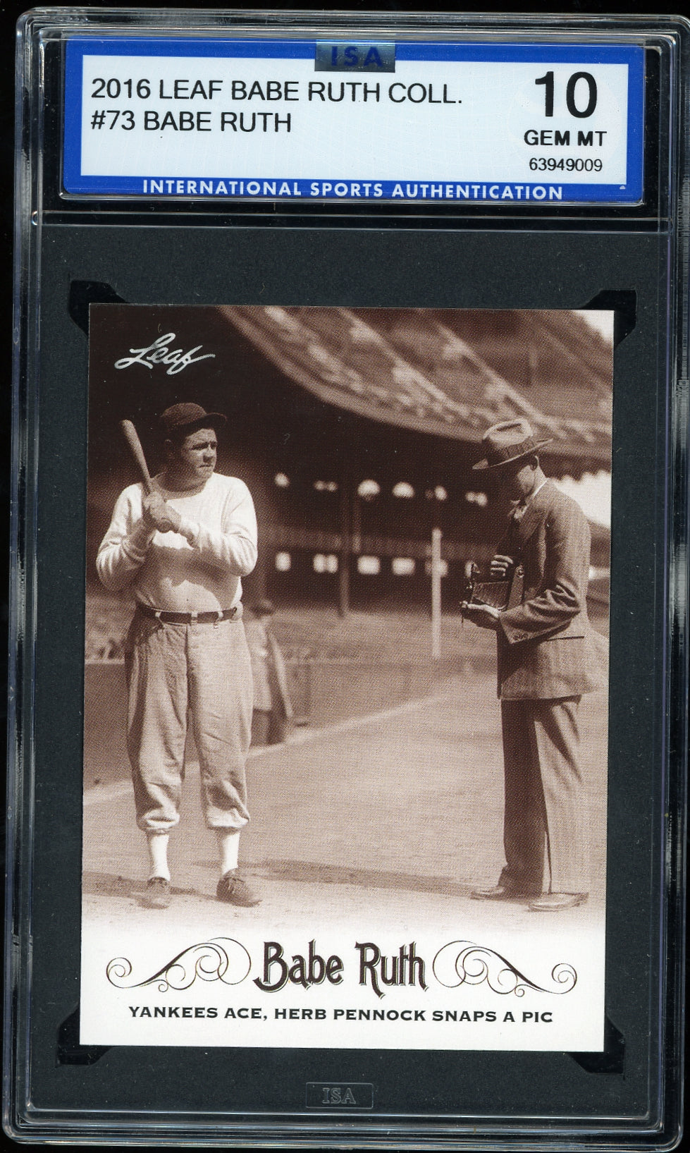 2016 Leaf Babe Ruth Collection #73 Babe Ruth / Herb Pennock Baseball