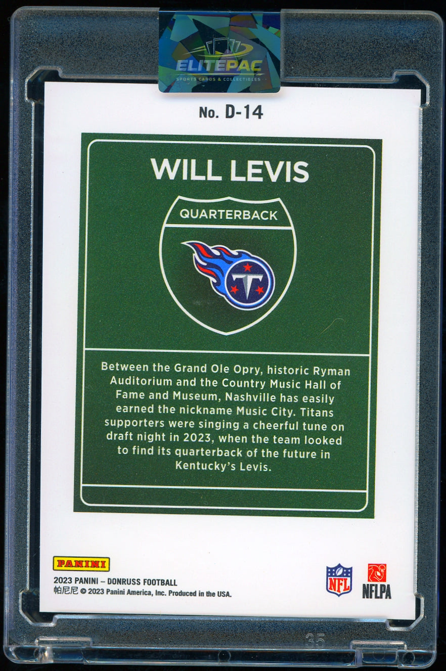 2023 Donruss #D-14 Will Levis Downtown! Football