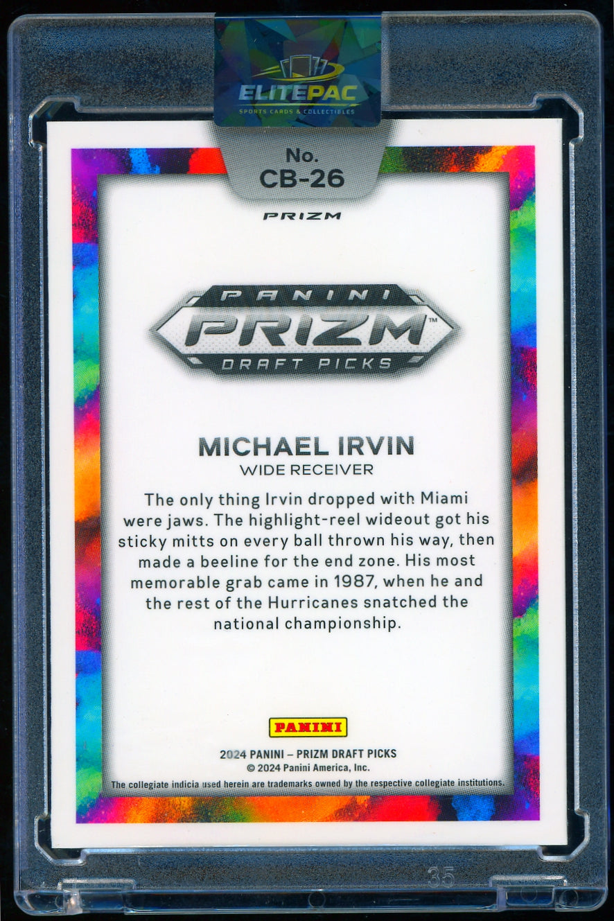 2024 Panini Prizm Draft Picks #CB-26 Michael Irvin Colorblast Black Football