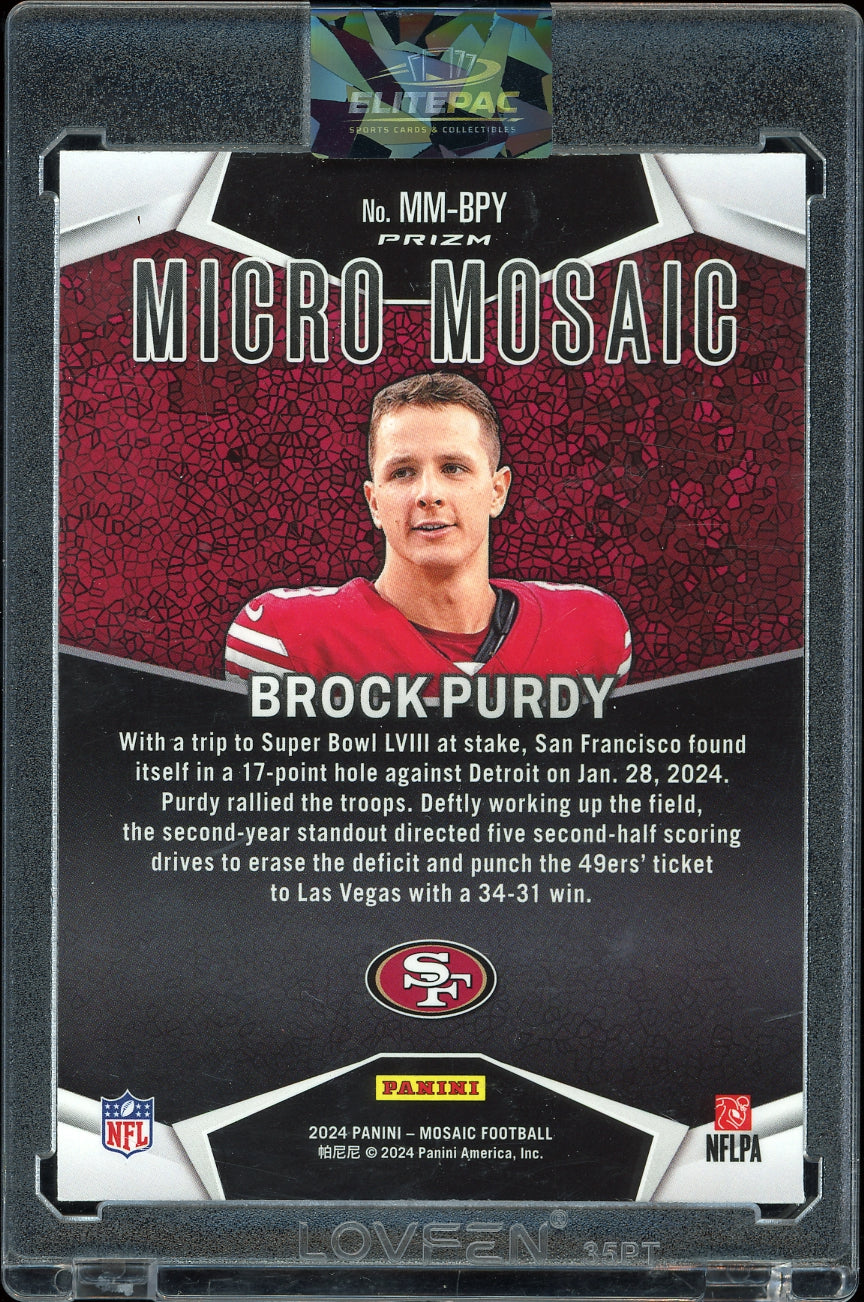 2024 Panini Mosaic #MM-BPY Brock Purdy Micro Mosaic Football