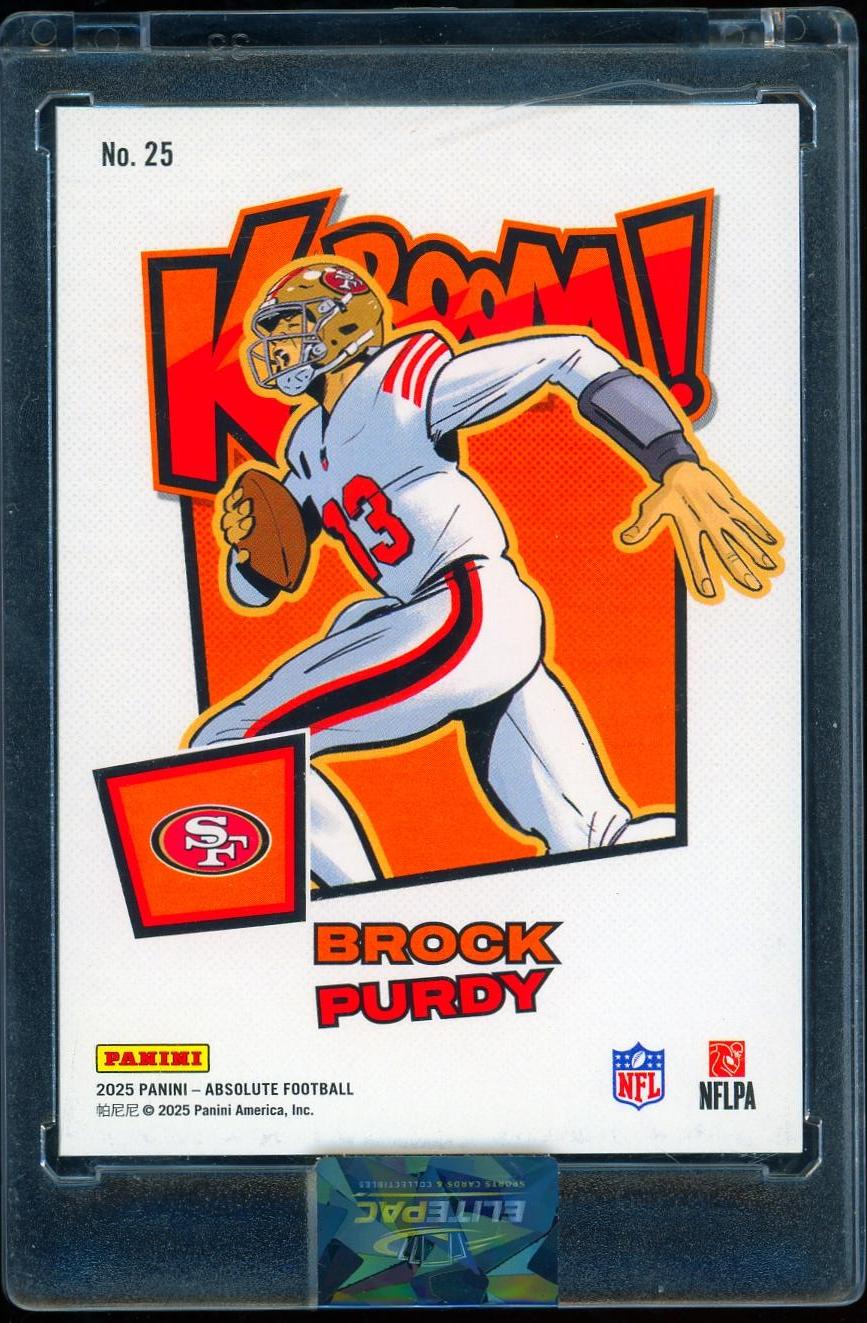 2025 Panini Absolute #25 Brock Purdy Kaboom! Horizontal Football