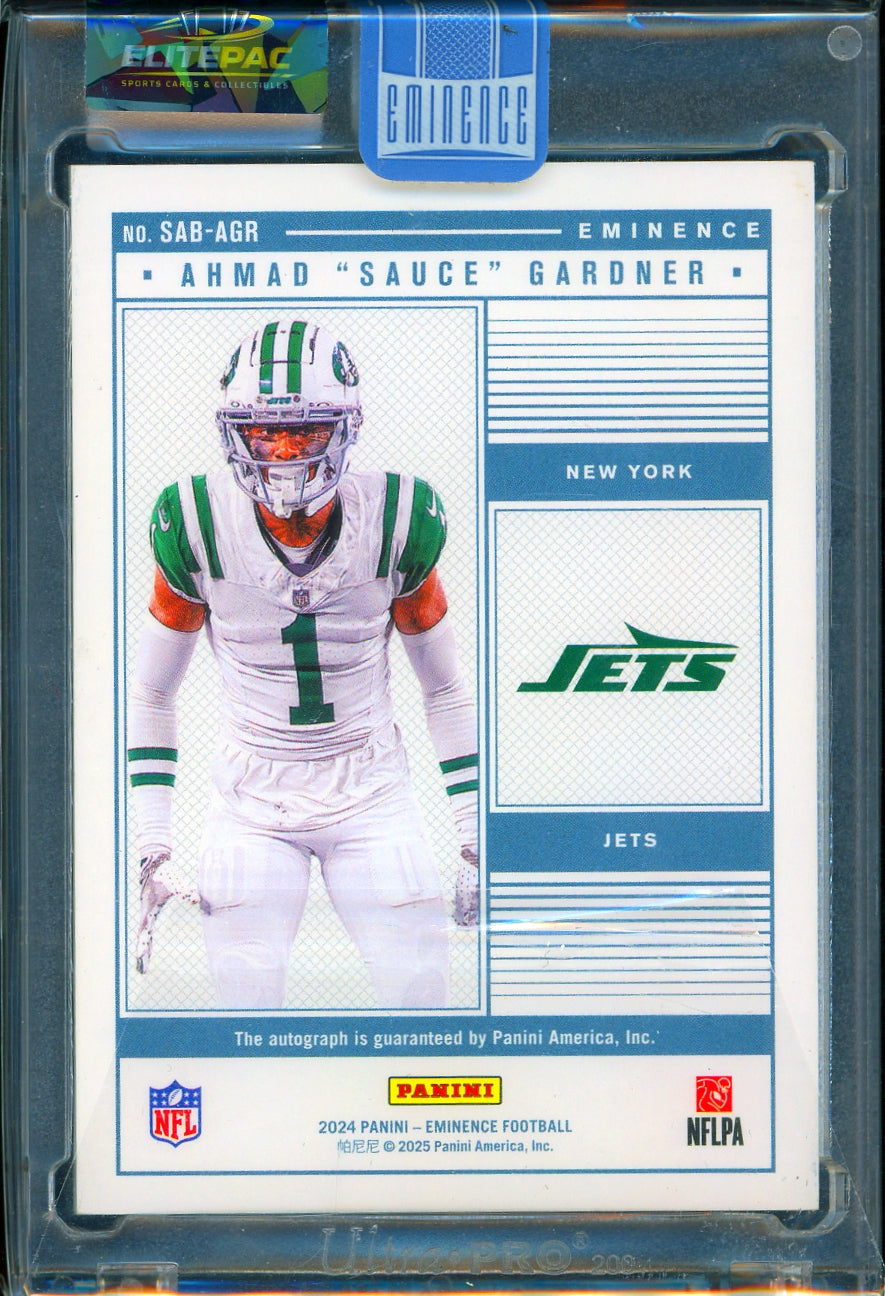 2024 Panini Eminence  Ahmad "Sauce" Gardner  Auto Silver Bar #/10 Football