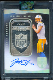 2021 Panini Eminence #NFL-JH Justin Herbert NFL AutoSilver Bar #/10 Football