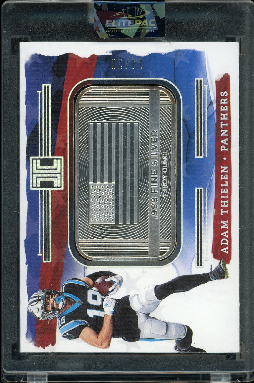 2023 Panini Impeccable #USA-AT Adam Thielen Silver USA Flag #/20 Football