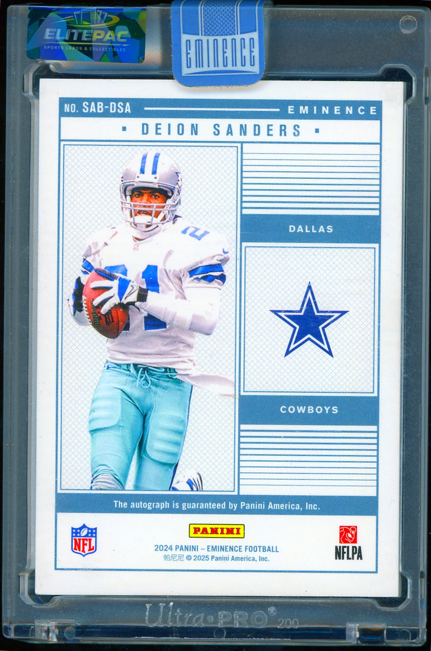 2024 Panini Eminence  Deion Sanders NFL Shield Auto Silver Bar #/10 Football