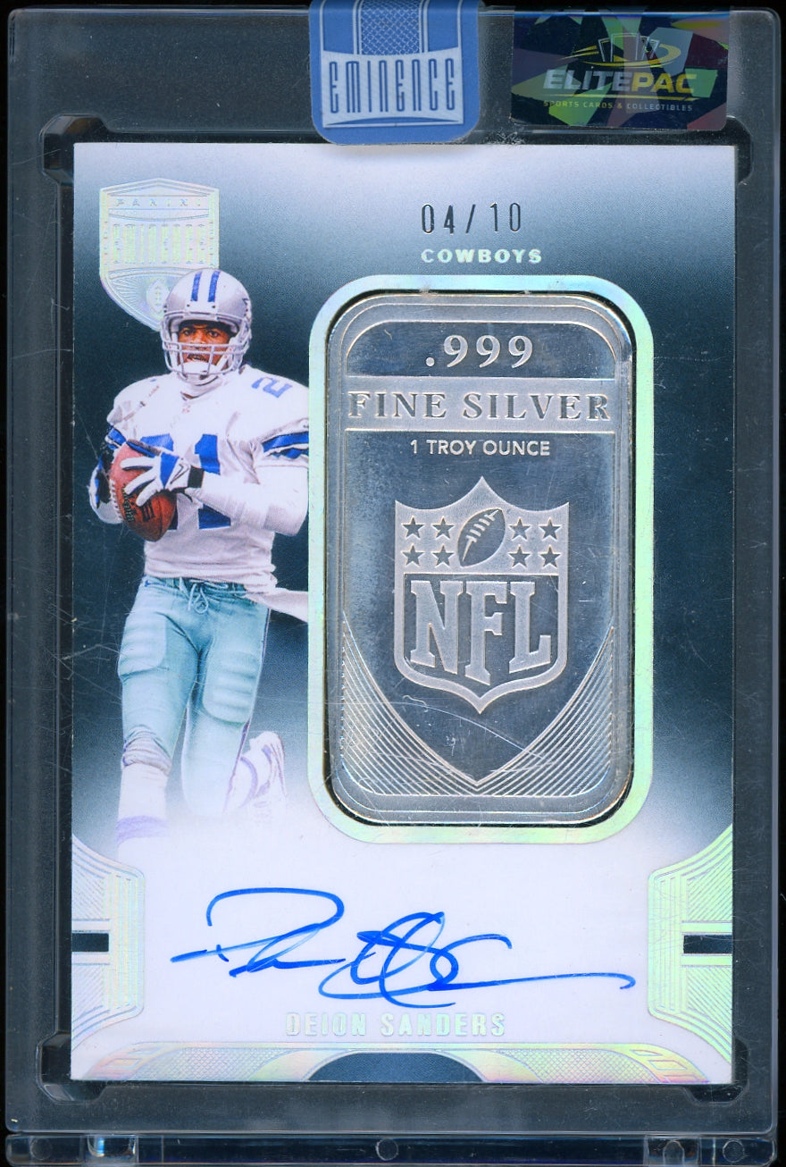 2024 Panini Eminence  Deion Sanders NFL Shield Auto Silver Bar #/10 Football