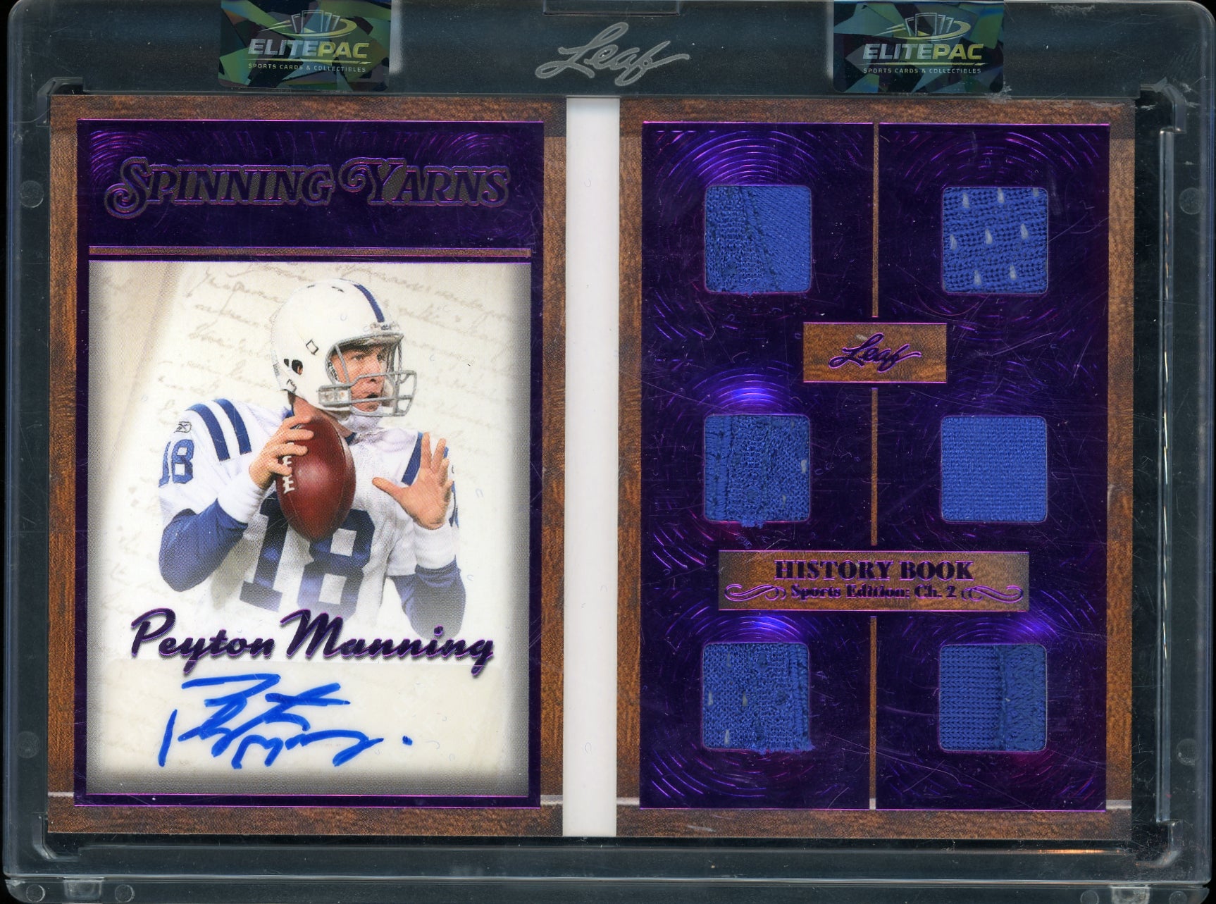 2025 Leaf History Book Sports - Auto Peyton Manning #/10 Football