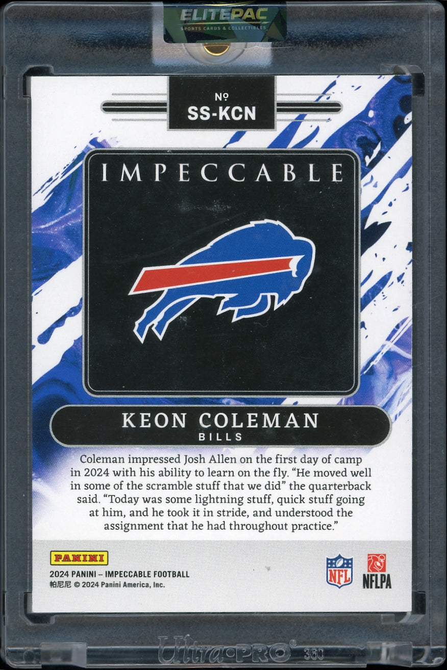 2024 Panini Impeccable #SS-KCN Keon Coleman Silver NFL Shield #/25 Football