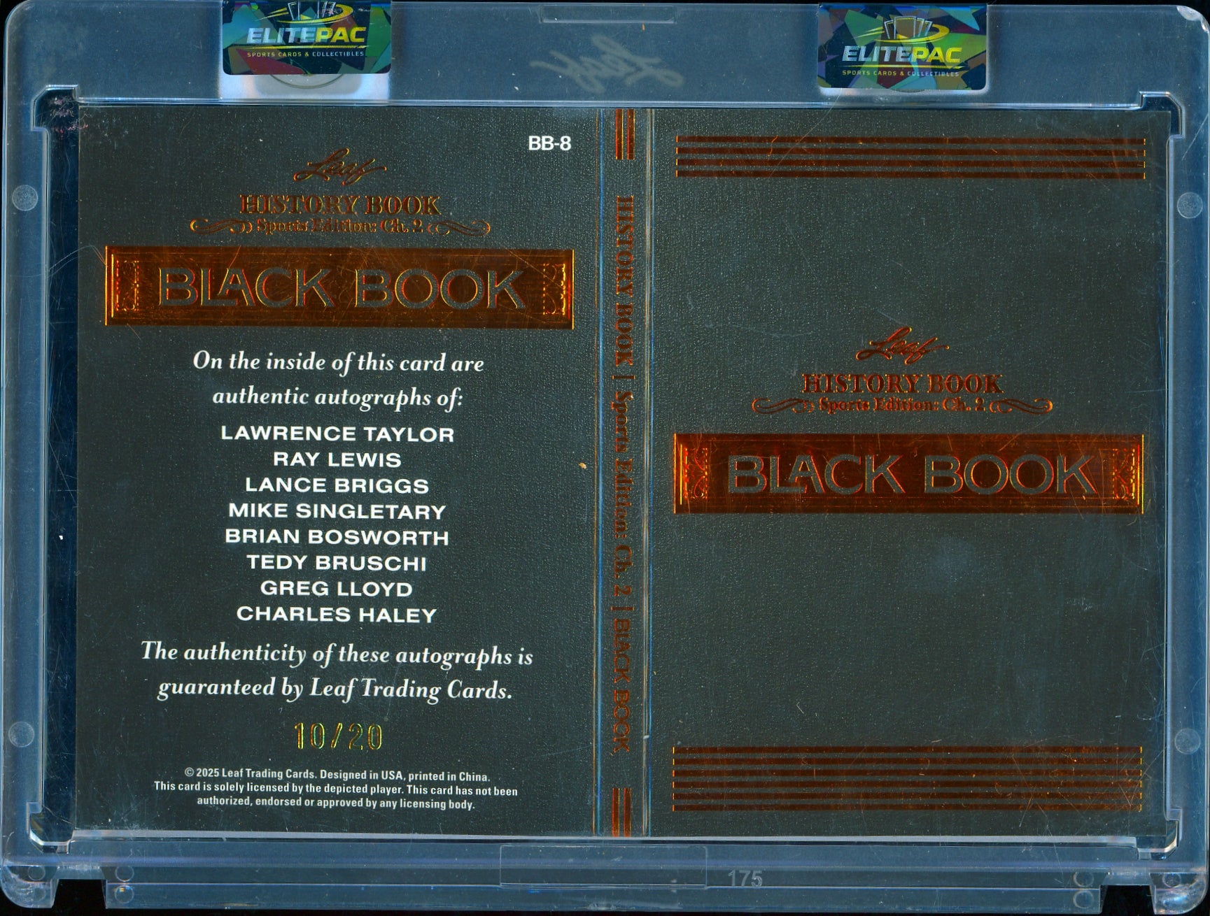 2025 Leaf History Book Sports Edition Black Book Bronze Foil Football