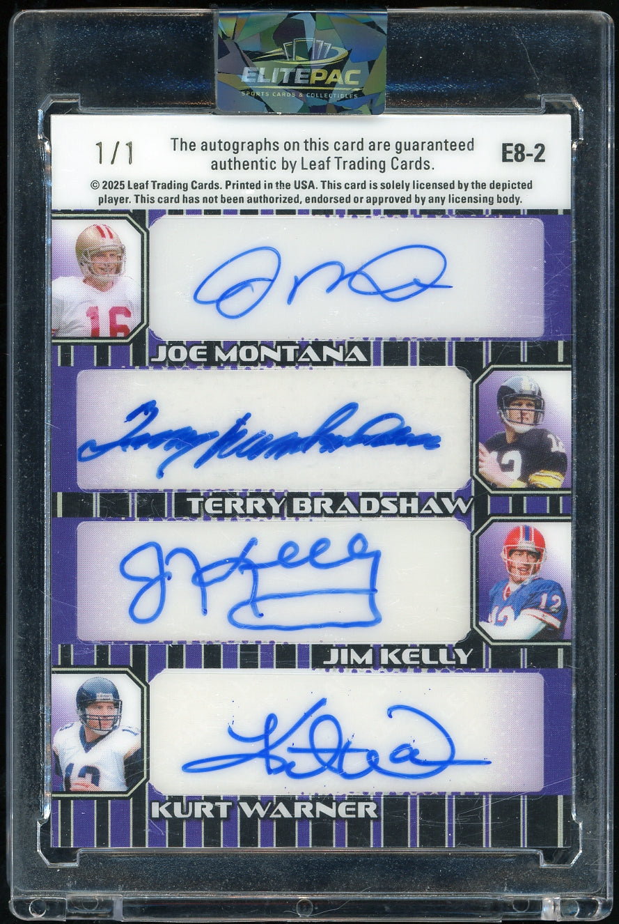 2025 Leaf Optichrome #E8-2  8 Autographs Prismatic Purple #/1 Football