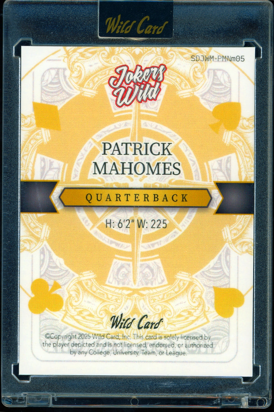2025 Wild Card Jokers Wild  - Cross Hatch Jokers  Patrick Mahomes #/1 football