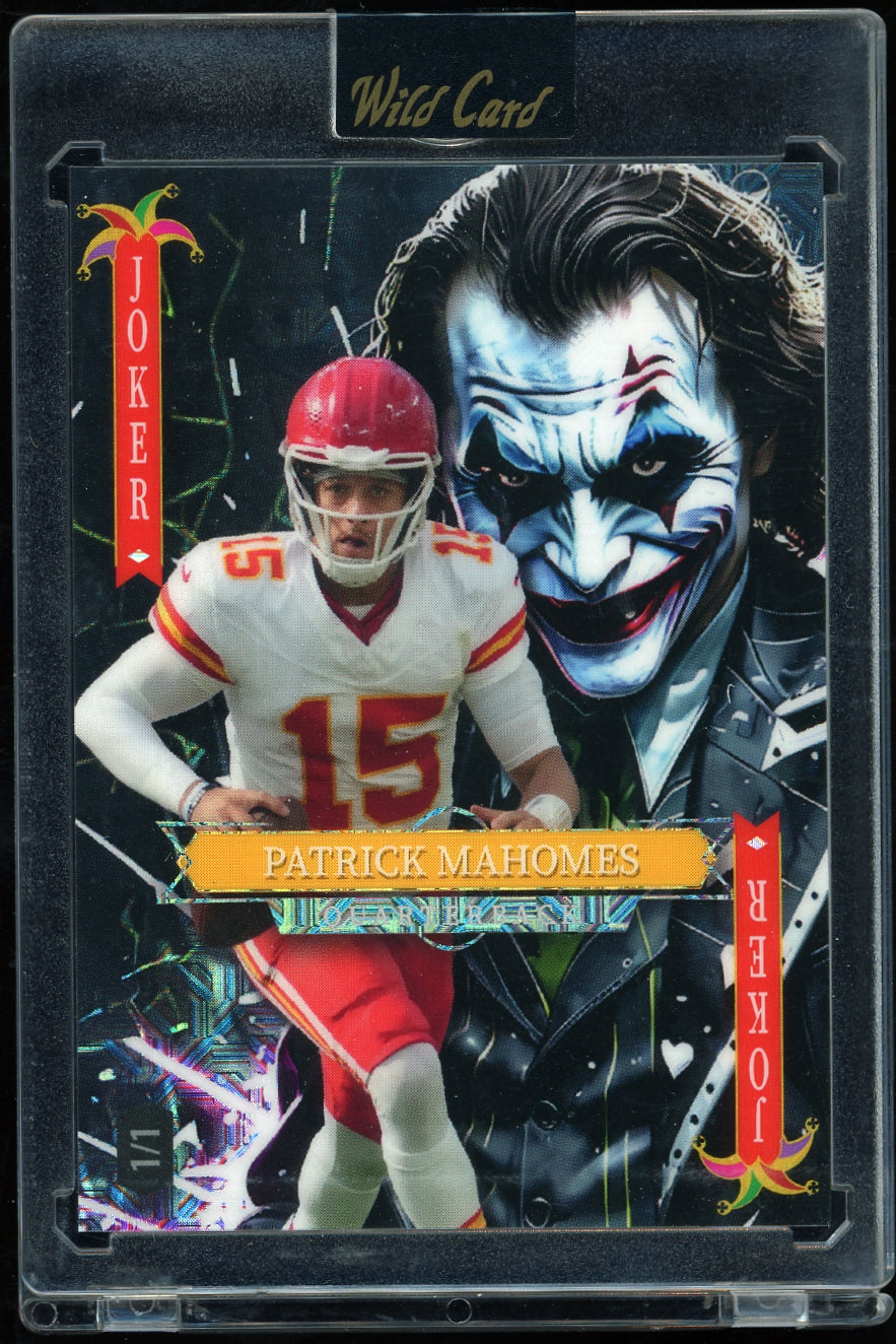 2025 Wild Card Jokers Wild  - Cross Hatch Jokers  Patrick Mahomes #/1 football