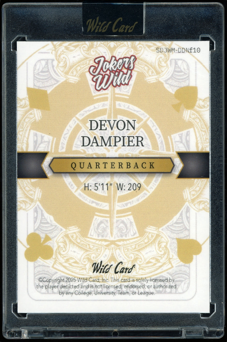 2025 Wild Card Jokers Wild- Cross Hatch Jokers Devon Dampier #/1 football