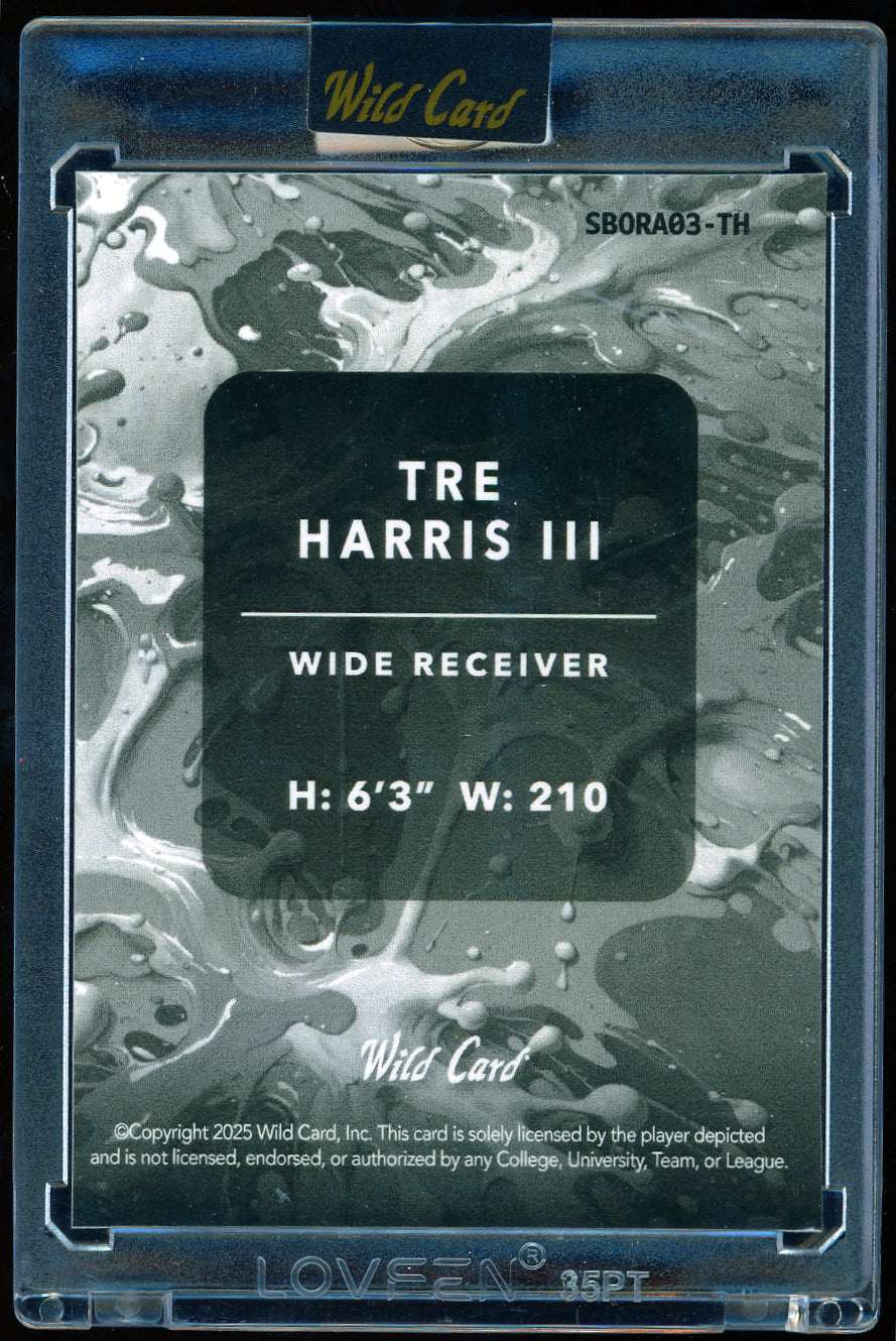 2025 Wild Card Splat Beakers Brick - Red Rainbow  Tre Harris III #/8 football