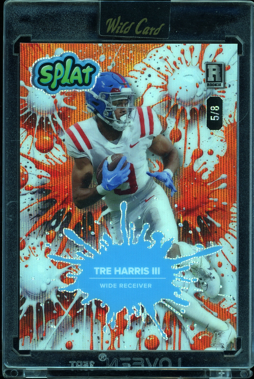 2025 Wild Card Splat Beakers Brick - Red Rainbow  Tre Harris III #/8 football