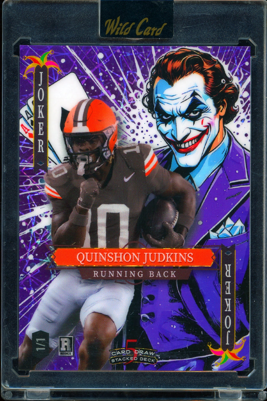 2025 Wild Card Jokers Wild - Rainbow Jokers Purple Quinshon Judkins #/1 football