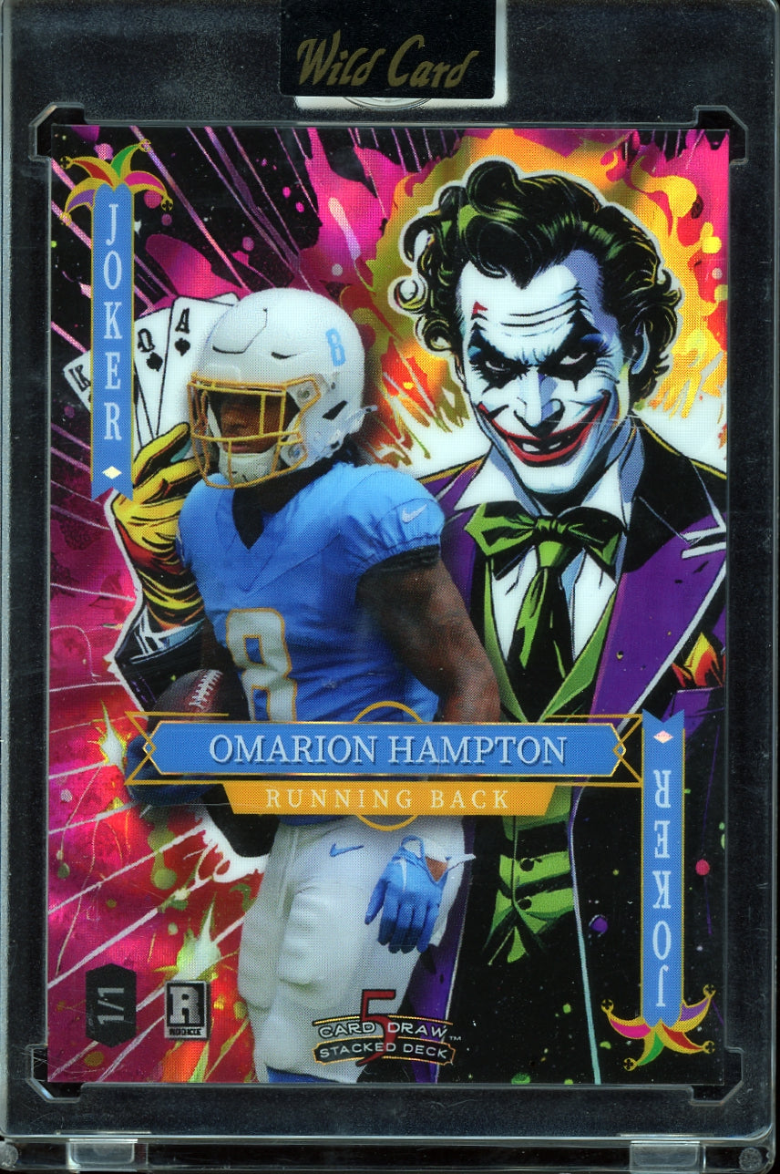 2025 Wild Card Jokers Wild - Rainbow Jokers Purple  Omarion Hampton #/1 football