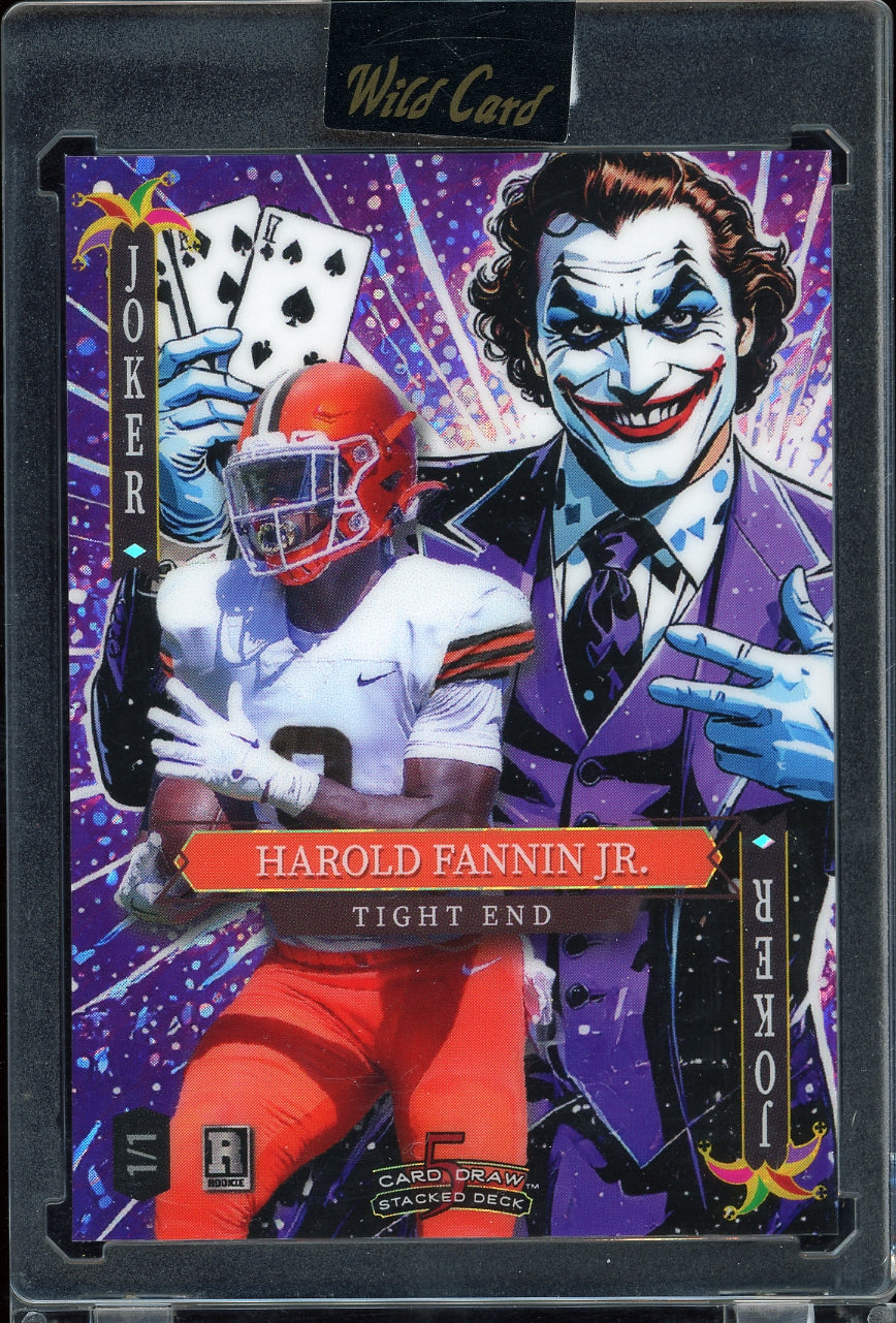 2025 Wild Card Jokers Wild - Rainbow Jokers PurpleHarold Fannin Jr. #/1 football