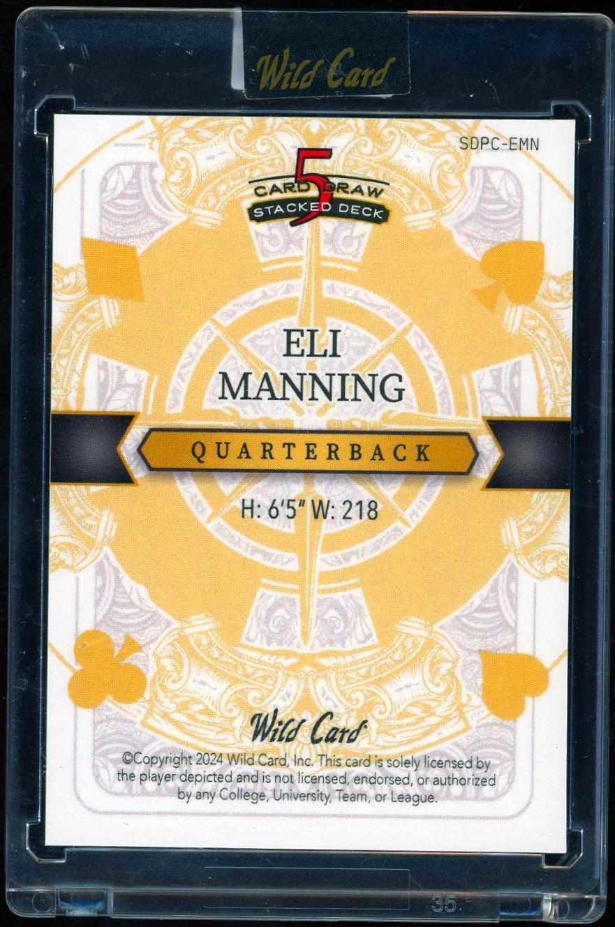 2024 Wild Card Eli Manning Auto Single King of Clubs Lazer Gold #/1 football