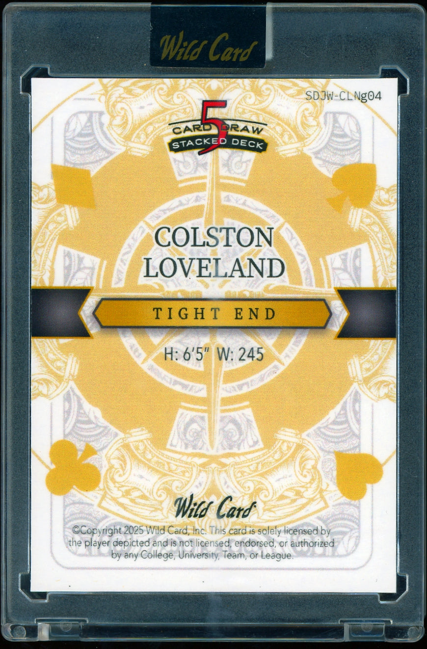 2025 Wild Card Jokers Wild - Rainbow Jokers Green  Colston Loveland #/1 football