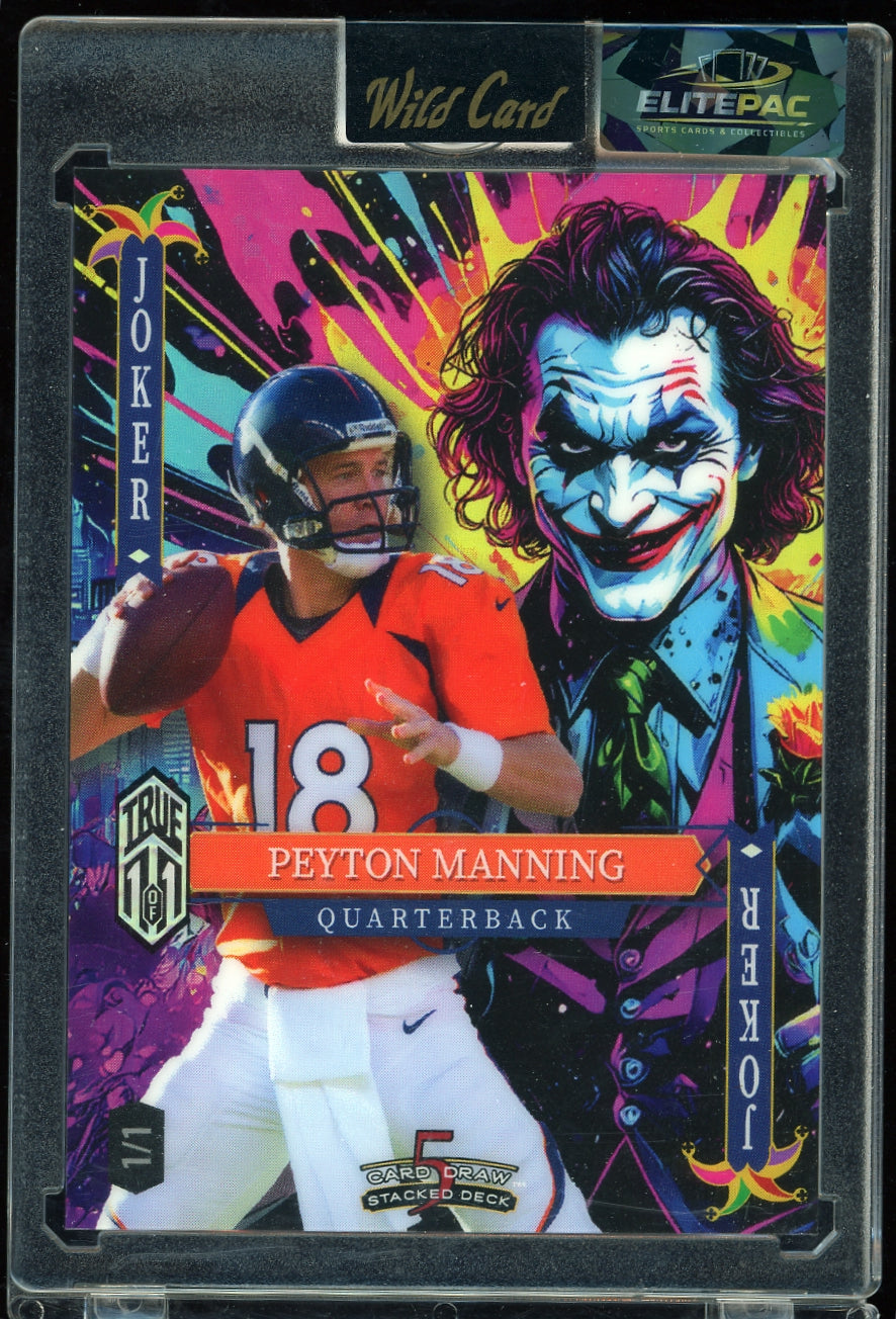 2025 Wild Card Jokers Wild- Joker Rainbow True Peyton Manning #/1 football