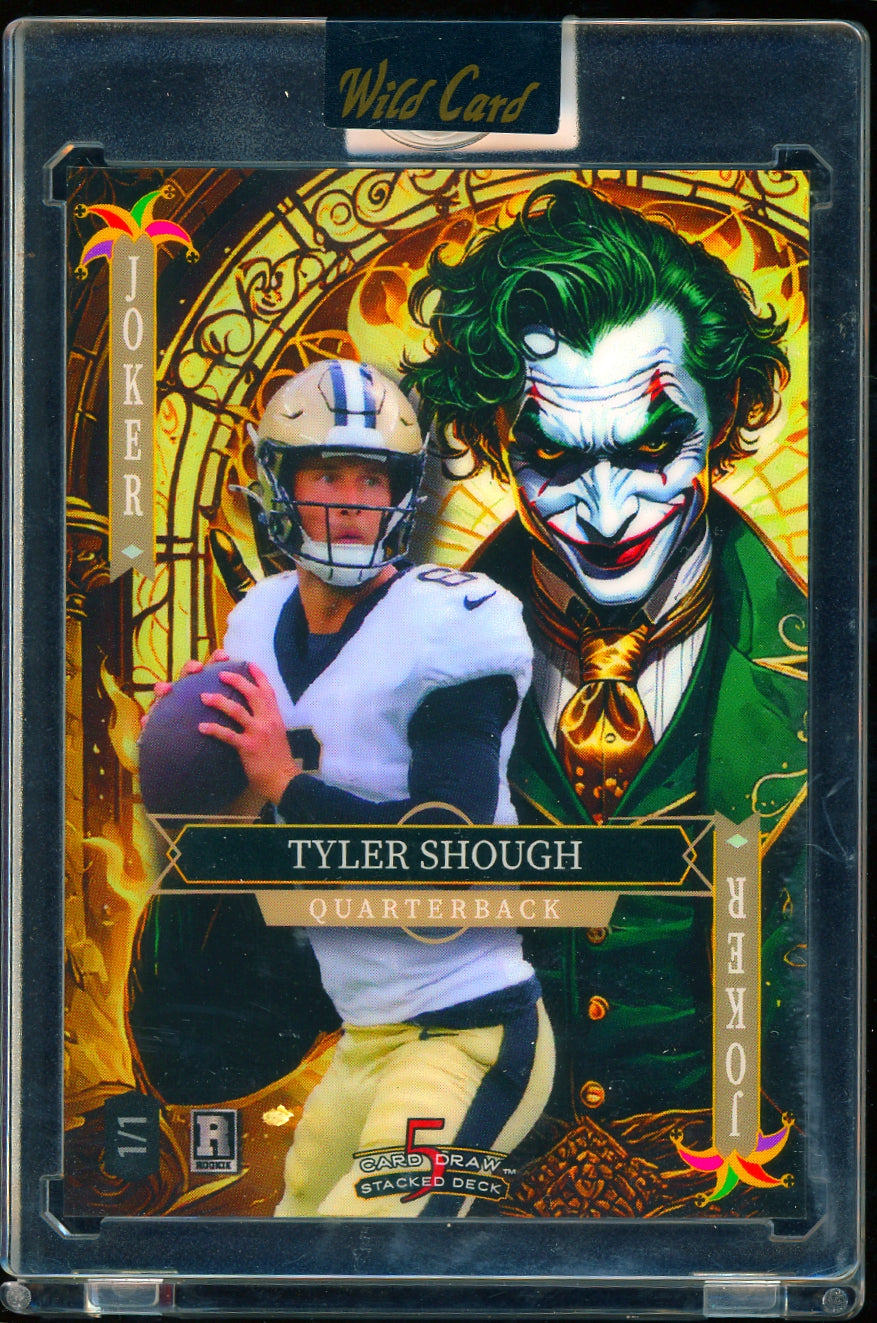 2025 Wild Card Jokers Wild - Rainbow Jokers 1 of 1  Tyler Shough #/1 football