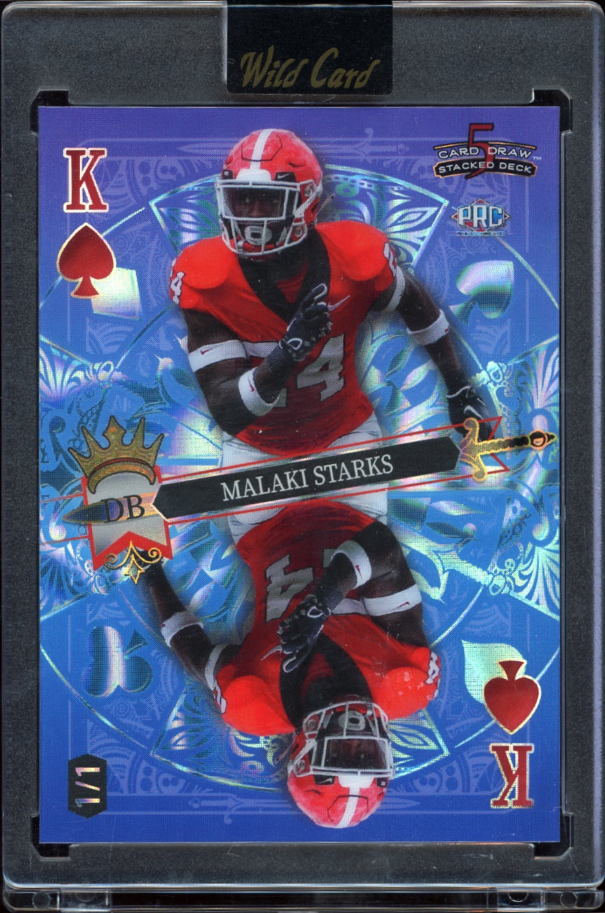 2024 Wild Card 5 Card Draw Malaki Starks 2Up King Lazers Club Blue #/1 football