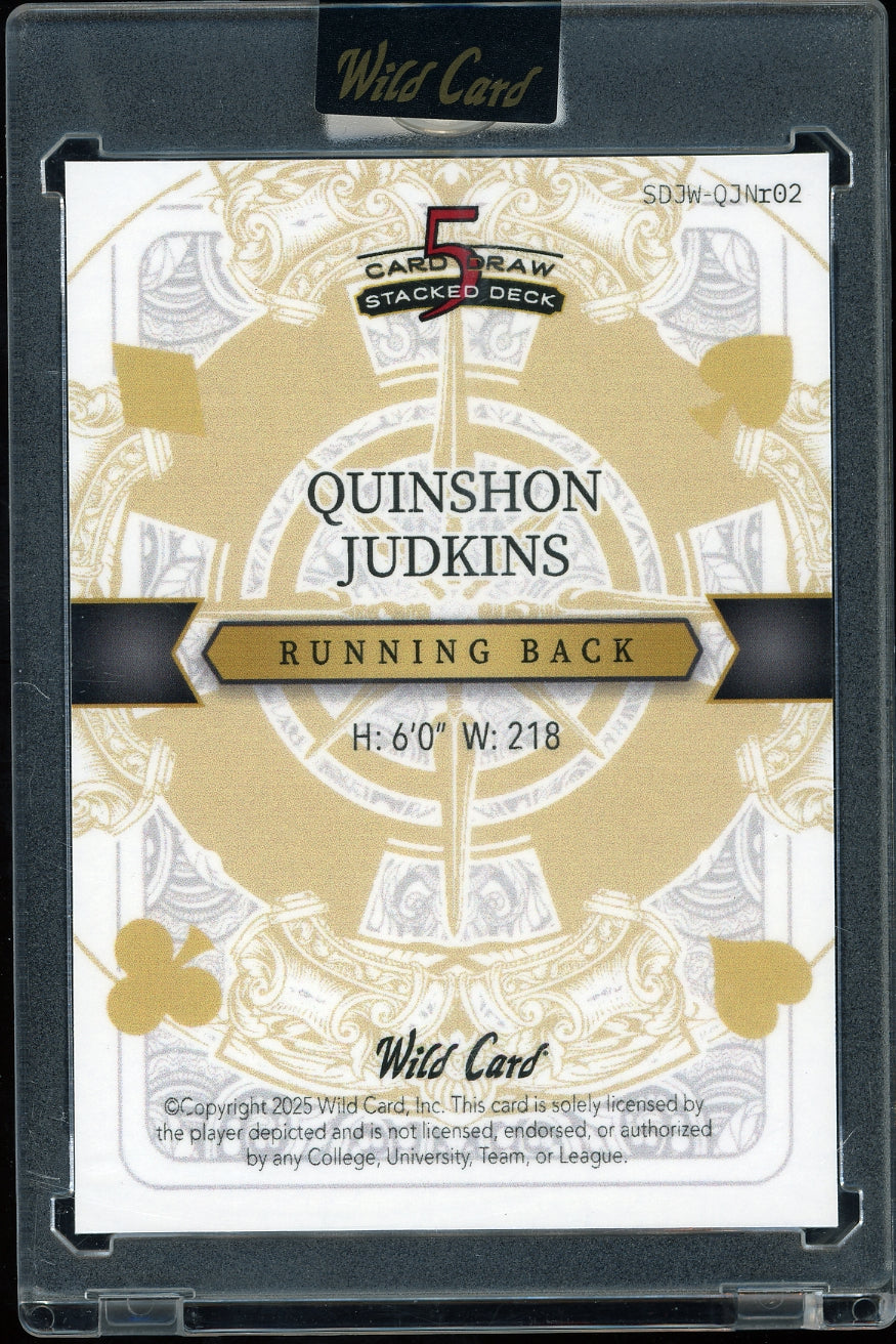 2025 Wild Card Jokers Wild - Rainbow Jokers  Red  Quinshon Judkins #/1 football