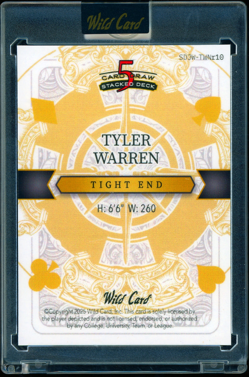 2025 Wild Card Jokers Wild - Rainbow Jokers Red  Tyler Warren #/1 football