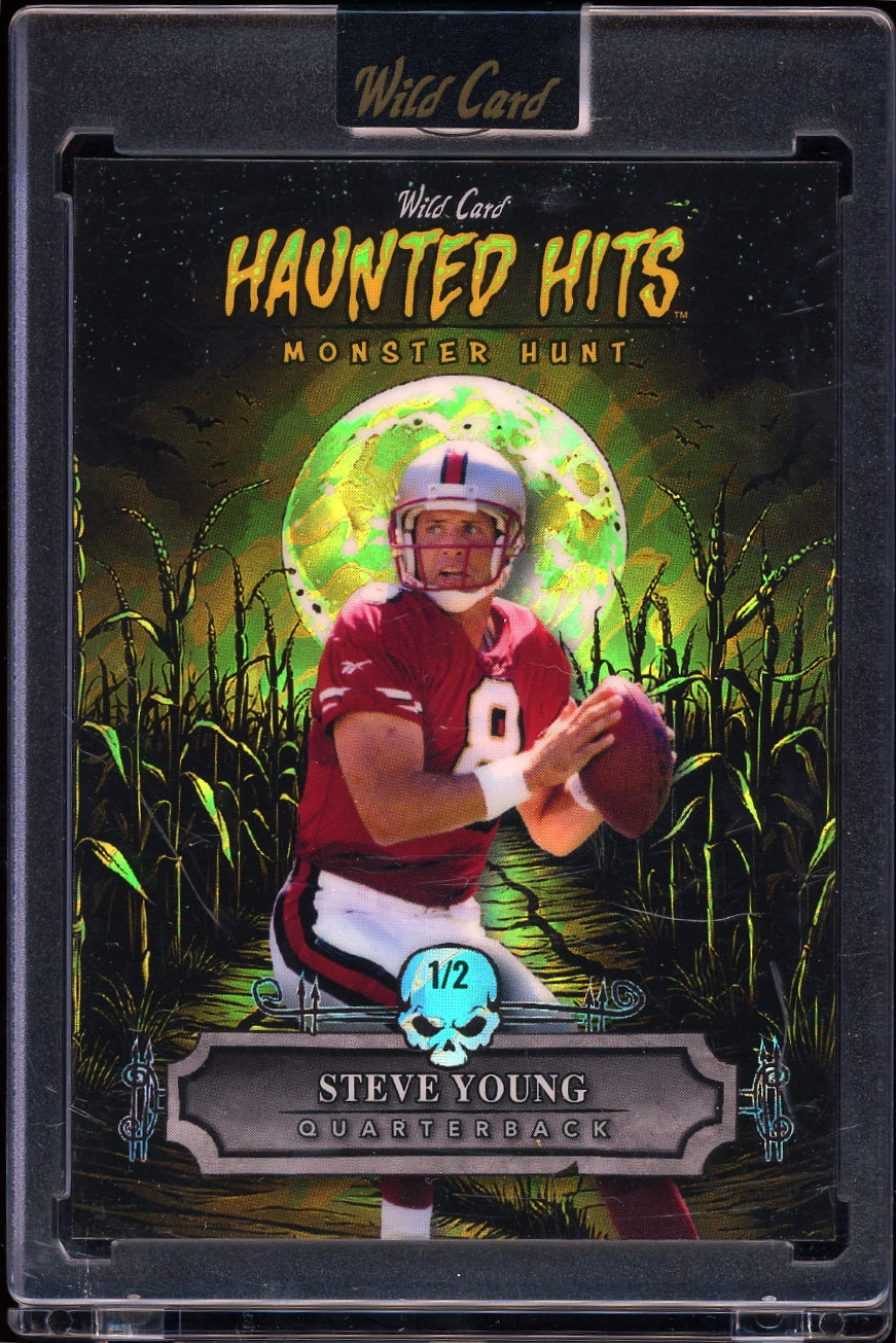 2025 Wild Card Haunted Hits - Stealth Monster  Green  Steve Young #/1 football