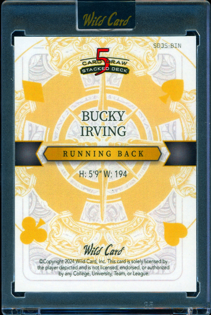 2024 Wild Card 5 Card Draw Stacked Deck Jumbo Bucky Irving #/1