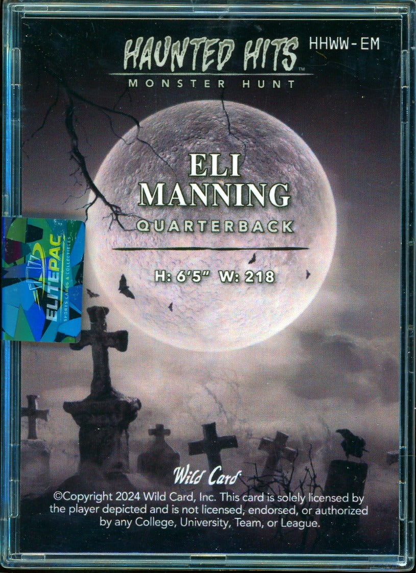 2024 Wild Card Haunted Hits Promo - Haunted Hits Werewolf Eli Manning #/2