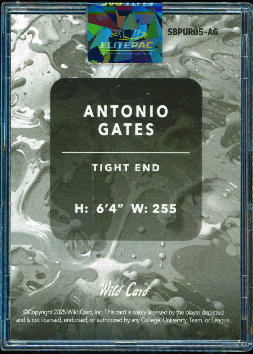 2025 Wild Card Splat Beakers Brick - Purple Lava  Antonio Gates #/6 Football