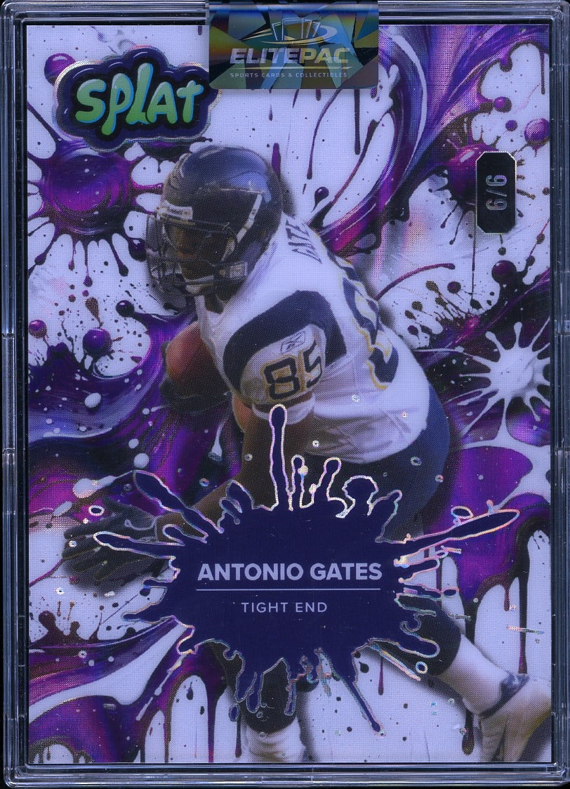 2025 Wild Card Splat Beakers Brick - Purple Lava  Antonio Gates #/6 Football