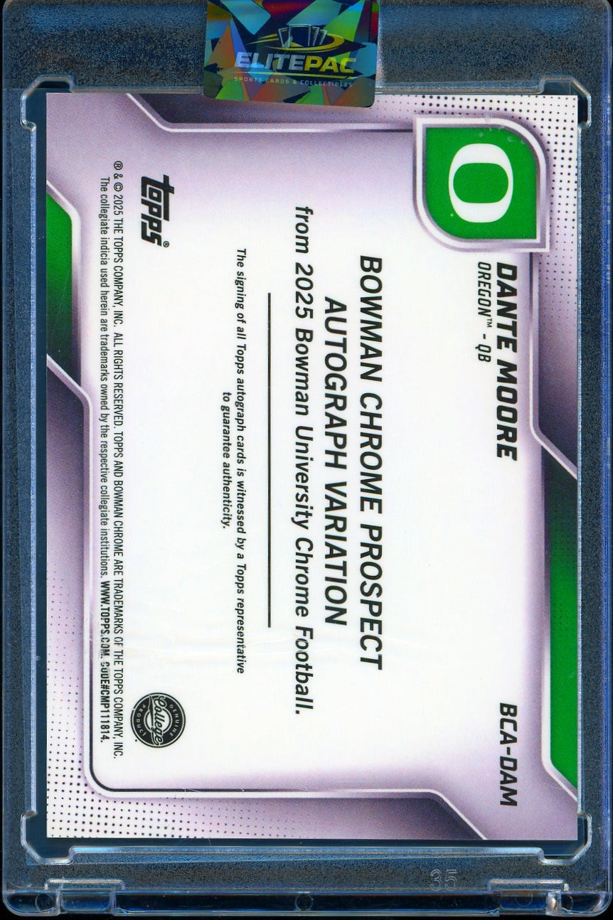 2025 Bowman University Chrome  Dante Moore Black & Gold Stealth Refractor #/25