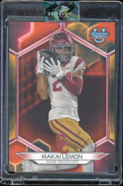 2023 Bowman University Best #41 Makai Lemon Orange Refractor #/25 Football