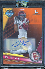 2023 Bowman University Chrome #160 Makai Lemon Chrome  Orange Refractor #/25