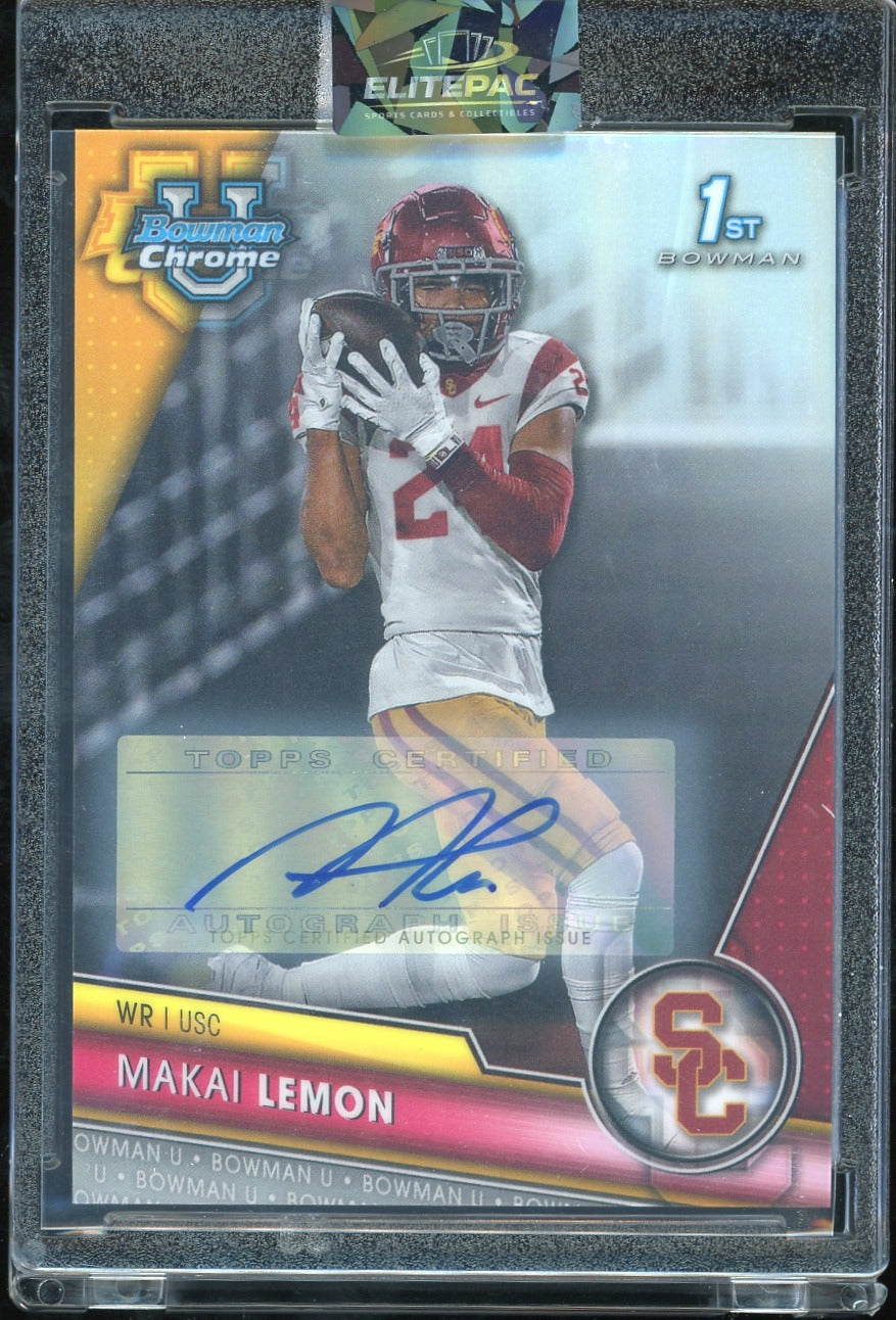 2023 Bowman University Chrome #160 Makai Lemon Chrome Refractor #/499