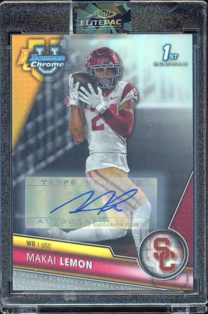 2023 Bowman University Chrome #160 Makai Lemon Chrome Refractor #/499 Football