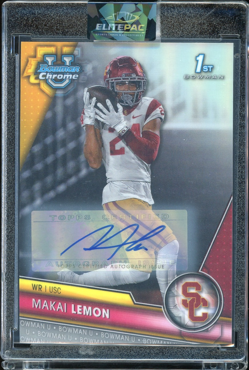 2023 Bowman University Chrome #160 Makai Lemon  Prospect Autographs Football