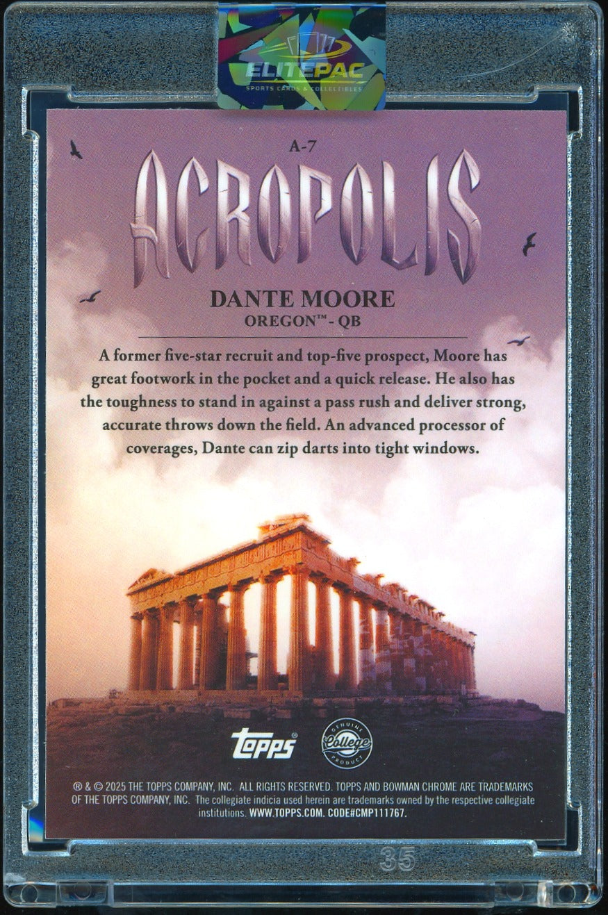 2025 Bowman University Chrome #A-7 Dante Moore Acropolis